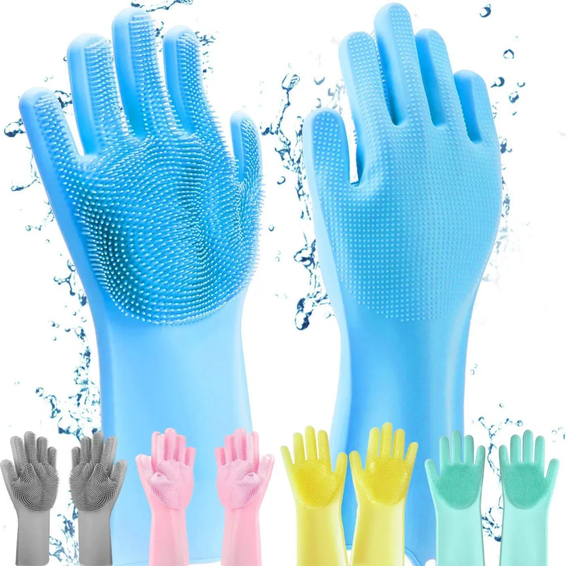 silicone dishwashing gloves, cleaning gloves, magic scrub gloves, silicone scrubber gloves, washable kitchen gloves, HUSB silicone gloves, multipurpose cleaning gloves, pet grooming gloves, heat resistant cleaning gloves