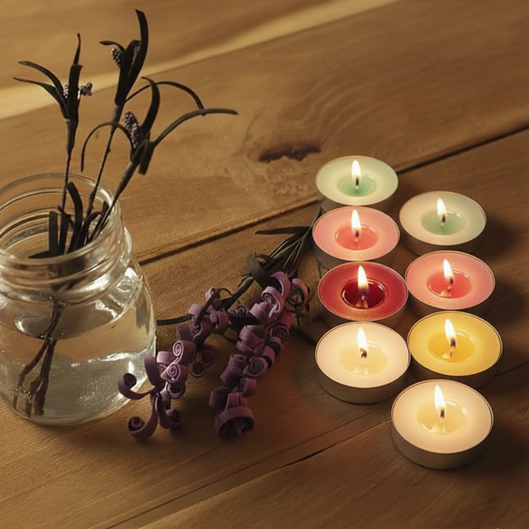 mini tealight candles, tealight candles pack of 10, smokeless candles