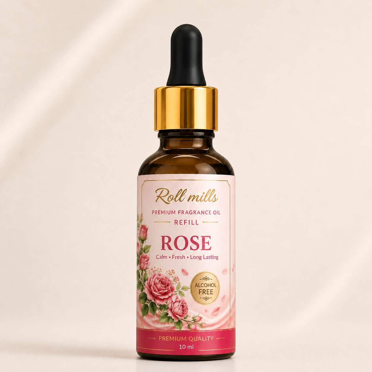 rose fragrance oil, alcohol free rose scent, roll mills refiller