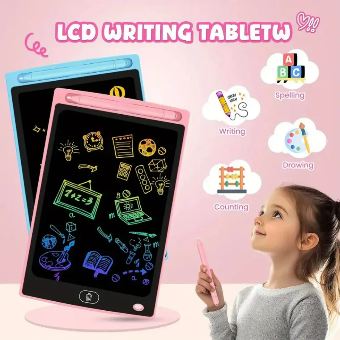 LCD writing pad, Portronics RuffPad, 12 inch writing tablet, re-writable pad, Portronics 12E, RuffPad app, paperless notebook