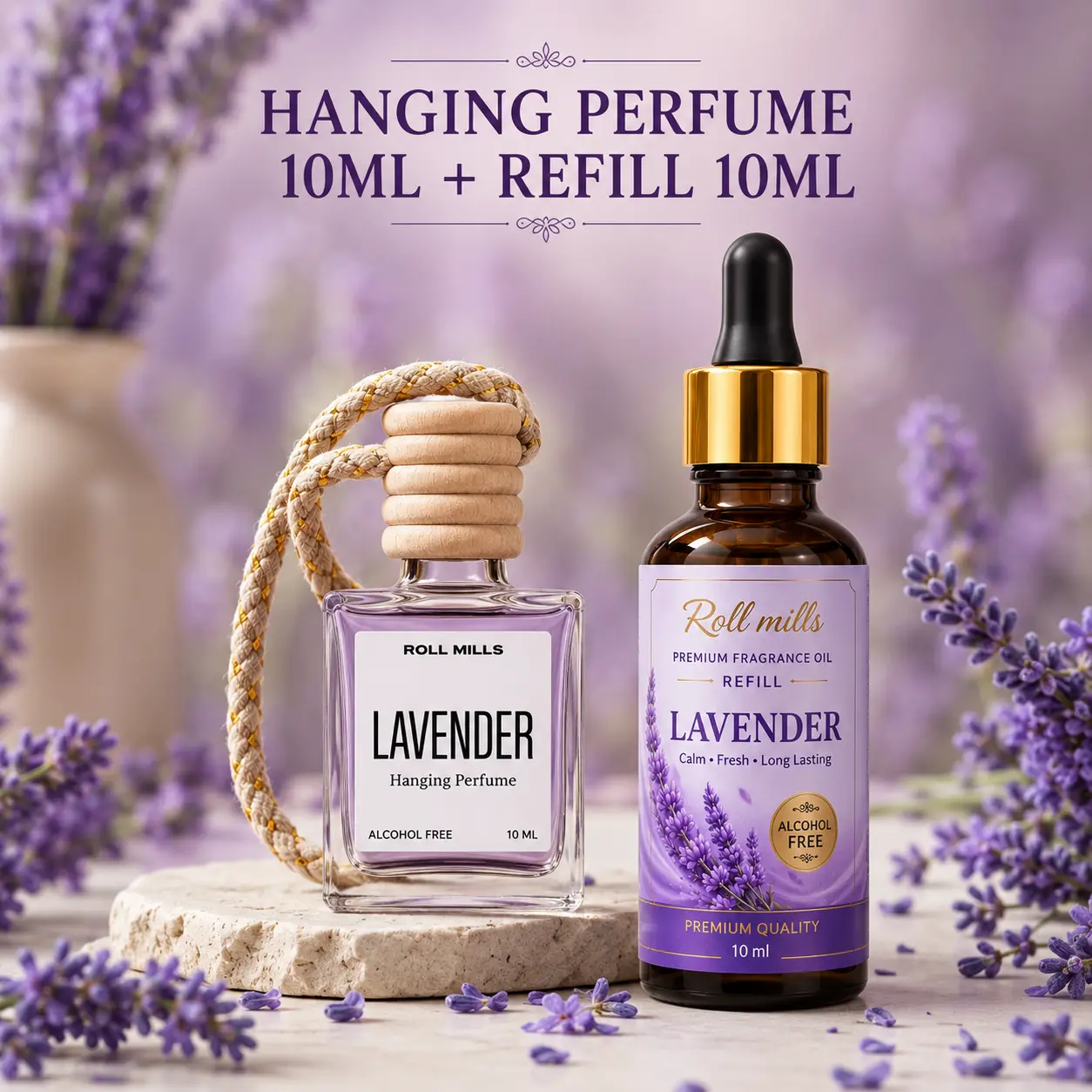 Lavender Hang Perfume 10ml – Premium Calming Aroma Diffuser for Car & Home