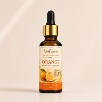 Roll Mills Orange Fragrance Oil Refiller – Sweet Alcohol-Free Aroma