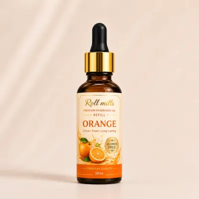 Roll Mills Orange Fragrance Oil Refiller – Sweet Alcohol-Free Aroma 20 ML 