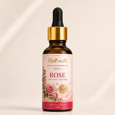 Roll Mills Rose Fragrance Oil Refiller – Classic Alcohol-Free Aroma
