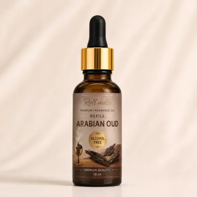 Roll Mills Arabian Oud Fragrance Oil Refiller – Premium Alcohol-Free Aroma