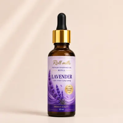 Roll Mills Lavender Fragrance Oil Refiller – Calming Alcohol-Free Aroma 20 ML 